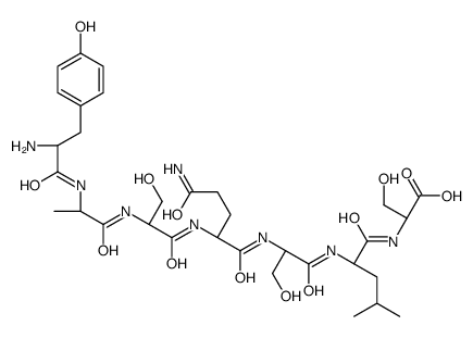 (2S)-2-[[(2S)-2-[[(2S)-2-[[(2S)-5-amino-2-[[(2S)-2-[[(2S)-2-[[(2S)-2-amino-3-(4-hydroxyphenyl)propanoyl]amino]propanoyl]amino]-3-hydroxypropanoyl]amino]-5-oxopentanoyl]amino]-3-hydroxypropanoyl]amino]-4-methylpentanoyl]amino]-3-hydroxypropanoic acid Structure