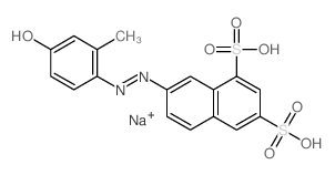 7-[(2E)-2-(2-methyl-4-oxo-1-cyclohexa-2,5-dienylidene)hydrazinyl]naphthalene-1,3-disulfonic acid Structure