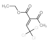 ethyl (Z)-2-acetyl-4,4,4-trichloro-but-2-enoate结构式