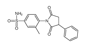 4-(2,5-dioxo-3-phenylpyrrolidin-1-yl)-3-methylbenzenesulfonamide结构式