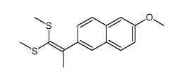 (2-(6-methoxynaphthalen-2-yl)prop-1-ene-1,1-diyl)bis(methylsulfane)结构式