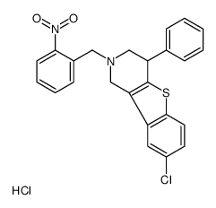 8-chloro-2-[(2-nitrophenyl)methyl]-4-phenyl-3,4-dihydro-1H-[1]benzothiolo[3,2-c]pyridine,hydrochloride Structure