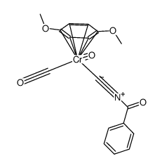 (eta.6-OCH3-1,4-C6H4)Cr(CO)2(CNCOPh)结构式