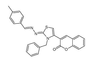 3-[3-benzyl-2-[(4-methylphenyl)methylidenehydrazinylidene]-1,3-thiazol-4-yl]chromen-2-one Structure