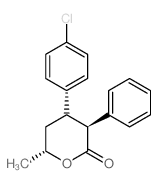 (3S,6R)-4-(4-chlorophenyl)-6-methyl-3-phenyl-oxan-2-one结构式