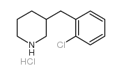 3-[(2-chlorophenyl)methyl]piperidine,hydrochloride结构式