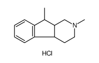 1H-Indeno(2,1-c)pyridine, 2,3,4,4a,9,9a-hexahydro-2,9-dimethyl-, hydro chloride Structure