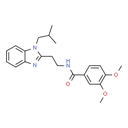 N-(2-(1-isobutyl-1H-benzo[d]imidazol-2-yl)ethyl)-3,4-dimethoxybenzamide结构式