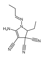 5-Amino-2-ethyl-1-prop-(E)-ylideneamino-1,2-dihydro-pyrrole-3,3,4-tricarbonitrile Structure