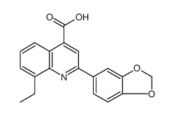 4-Quinolinecarboxylic acid, 2-(1,3-benzodioxol-5-yl)-8-ethyl Structure