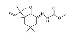 methyl (E)-2-(3,5,5-trimethyl-3-(2-methylbut-3-en-2-yl)-2-oxocyclohexylidene)hydrazine-1-carboxylate结构式