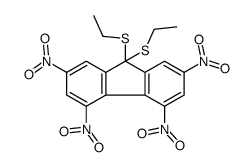 9,9-bis(ethylsulfanyl)-2,4,5,7-tetranitrofluorene结构式