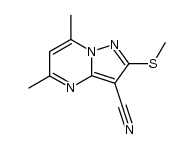 5,7-dimethyl-2-(methylthio)pyrazolo[1,5-a]pyrimidine-3-carbonitrile结构式