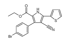 1H-Pyrrole-2-carboxylic acid, 3-(4-bromophenyl)-4-cyano-5-(2-thienyl)-, ethyl ester结构式