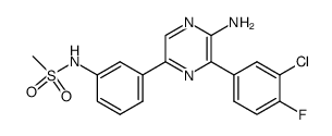 N-(3-(5-amino-6-(3-chloro-4-fluorophenyl)pyrazin-2-yl)phenyl)methanesulfonamide Structure