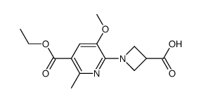 1-(5-(ethoxycarbonyl)-3-methoxy-6-methylpyridin-2-yl)azetidine-3-carboxylic acid结构式