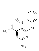 N4-(4-iodophenyl)-N6-methyl-5-nitroso-pyrimidine-2,4,6-triamine结构式