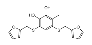 4,6-bis(furan-2-ylmethylsulfanyl)-3-methylbenzene-1,2-diol Structure