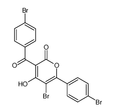 6-(p-bromophenyl)-3-(p-bromobenzoyl)-5-bromo-4-hydroxy-2-pyranone Structure