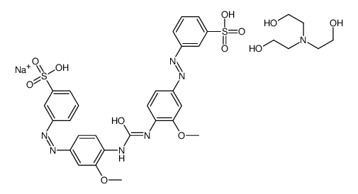 m,m'-[carbonylbis[imino(3-methoxy-p-phenylene)azo]]bis(benzenesulphonic) acid, sodium salt, compound with 2,2',2''-nitrilotriethanol结构式