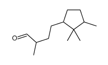 alpha,2,2,3-tetramethylcyclopentanebutyraldehyde structure