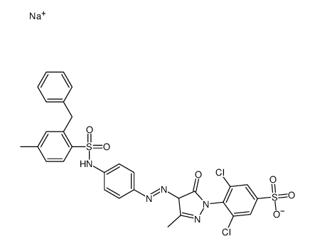 sodium 4-[4-[[4-[[benzyl(p-tolyl)sulphonyl]amino]phenyl]azo]-4,5-dihydro-3-methyl-5-oxo-1H-pyrazol-1-yl]-3,5-dichlorobenzenesulphonate结构式