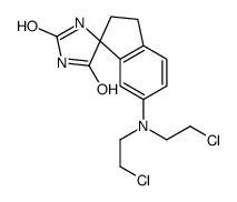 5-[bis(2-chloroethyl)amino]spiro[1,2-dihydroindene-3,5'-imidazolidine]-2',4'-dione Structure