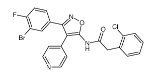 3-(3-Bromo-4-fluorophenyl)-5-[2-(2-chlorophenyl)acetylamino]-4-(4-pyridyl)isoxazole结构式