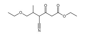 6-ethoxy-4-cyano-5-methyl-3-oxo-hexanoic acid ethyl ester Structure