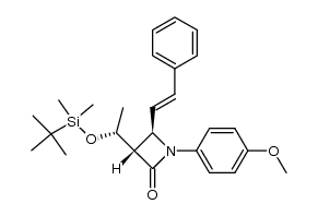 (1'R,3S,4R)-3-[1'-((tert-butyldimethylsilyl)oxy)ethyl]-1-(4'-methoxyphenyl)-4-(2'-phenylethenyl)-2-azetidinone结构式