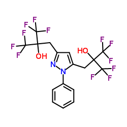 1,1,1,3,3,3-hexafluoro-2-[[2-phenyl-5-[3,3,3-trifluoro-2-hydroxy-2-(trifluoromethyl)propyl]pyrazol-3-yl]methyl]propan-2-ol结构式