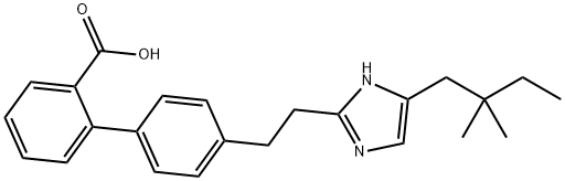 [1,1'-Biphenyl]-2-carboxylic acid, 4'-[2-[5-(2,2-dimethylbutyl)-1H-imidazol-2-yl]ethyl]- Structure