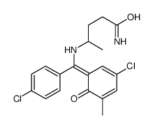4-[[(E)-(3-chloro-5-methyl-6-oxo-1-cyclohexa-2,4-dienylidene)-(4-chlor ophenyl)methyl]amino]pentanamide Structure