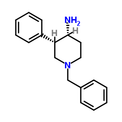 4-Piperidinamine, 3-phenyl-1-(phenylmethyl)-, (3S,4R)- Structure