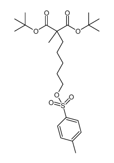2-甲基-2-(5-(甲苯磺酰氧基)戊基)丙二酸二叔丁酯结构式