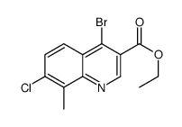 4-Bromo-7-chloro-8-methylquinoline-3-carboxylic acid ethyl ester结构式