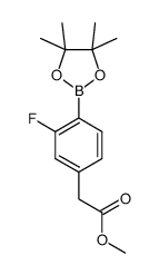 2-Fluoro-4-(Methoxycarbonylmethyl)benzeneboronic acid pinacol ester结构式