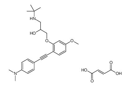 (E)-but-2-enedioic acid,1-(tert-butylamino)-3-[2-[2-[4-(dimethylamino)phenyl]ethynyl]-5-methoxyphenoxy]propan-2-ol结构式