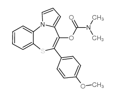 5-(4-甲氧苯基)吡咯并[2,1-D][1,5]苯并硫氮杂卓-4-OL N,N-二甲基氨基甲酸结构式