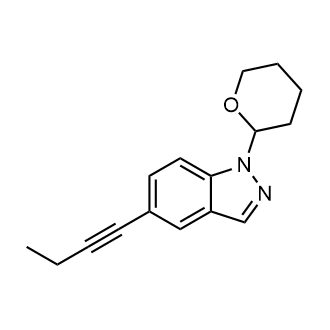 5-(but-1-yn-1-yl)-1-(tetrahydro-2H-pyran-2-yl)-1H-indazole Structure
