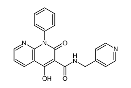 4-hydroxy-2-oxo-1-phenyl-N-(pyridin-4-ylmethyl)-1,8-naphthyridine-3-carboxamide结构式