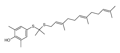 2,6-Dimethyl-4[[1-methyl-1-[(3,7,11-trimethyl-2,6,10-dodecatrienyl)thio]ethyl]thio]phenol Structure