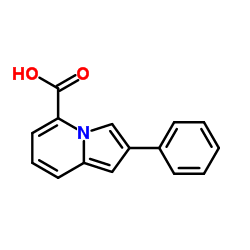 2-Phenyl-5-indolizinecarboxylic acid结构式