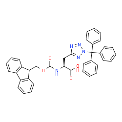 S-2-FMOC-氨基-3-(2-三苯甲基-2H-四唑-5-基)丙酸结构式