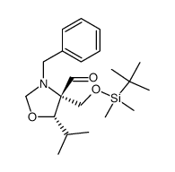 (4R,5S)-3-benzyl-4-(((tert-butyldimethylsilyl)oxy)methyl)-5-isopropyloxazolidine-4-carbaldehyde Structure