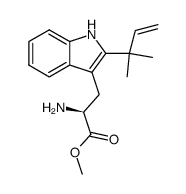 methyl (2S)-2-amino-3-[2-(1,1-dimethyl-2-propenyl)-1H-indol-3-yl]propanoate结构式