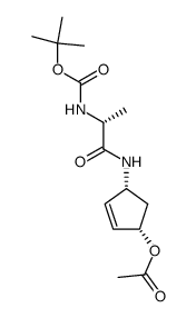 (1S,4R)-4-((R)-2-((tert-butoxycarbonyl)amino)propanamido)cyclopent-2-en-1-yl acetate Structure