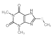 1H-Purine-2,6-dione,3,9-dihydro-1,3-dimethyl-8-(methylthio)- Structure