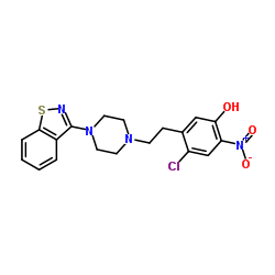 5-{2-[4-(1,2-Benzothiazol-3-yl)-1-piperazinyl]ethyl}-4-chloro-2-nitrophenol Structure