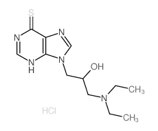 6H-Purine-6-thione,9-[3-(diethylamino)-2-hydroxypropyl]-1,9-dihydro-, hydrochloride (1:1) structure